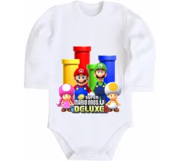 Дитячий бодік Mario Bros Deluxe Білий фото