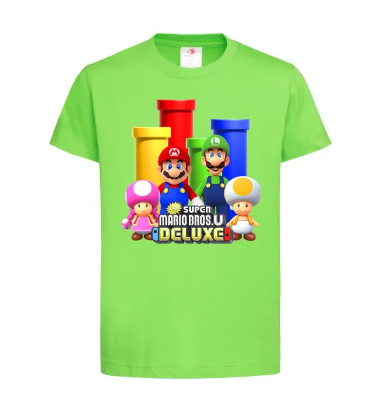 Дитяча футболка Mario Bros Deluxe Лаймовий фото
