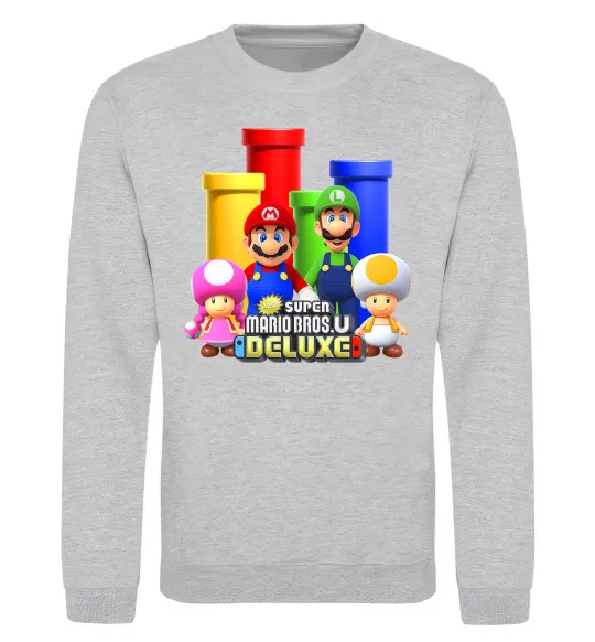 Свитшот Mario Bros Deluxe Серый меланж фото