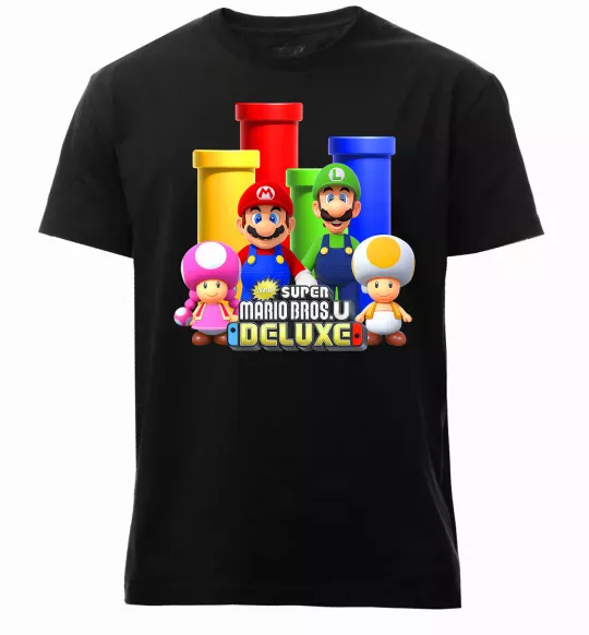 Мужская премиум футболка Mario Bros Deluxe Черный фото