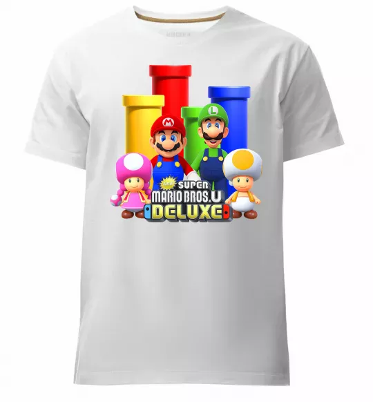Мужская премиум футболка Mario Bros Deluxe Белый фото