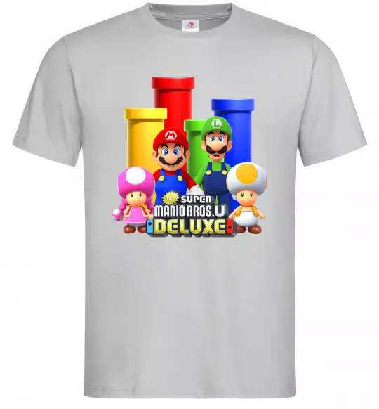 Мужская футболка Mario Bros Deluxe Серый фото