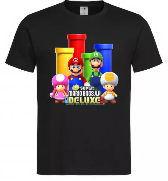 Мужская футболка Mario Bros Deluxe Черный фото