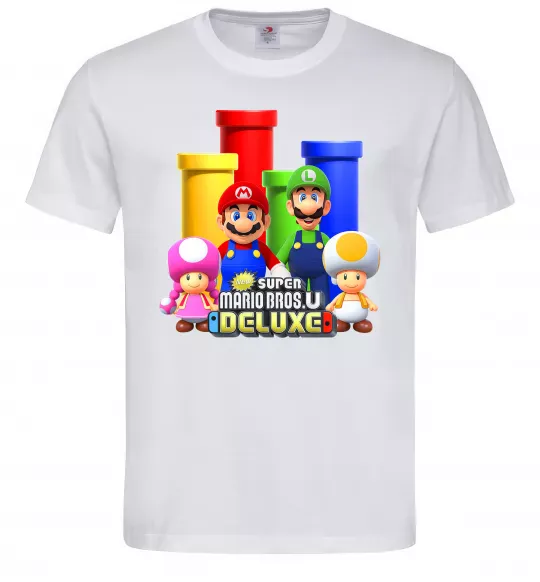 Мужская футболка Mario Bros Deluxe Белый фото