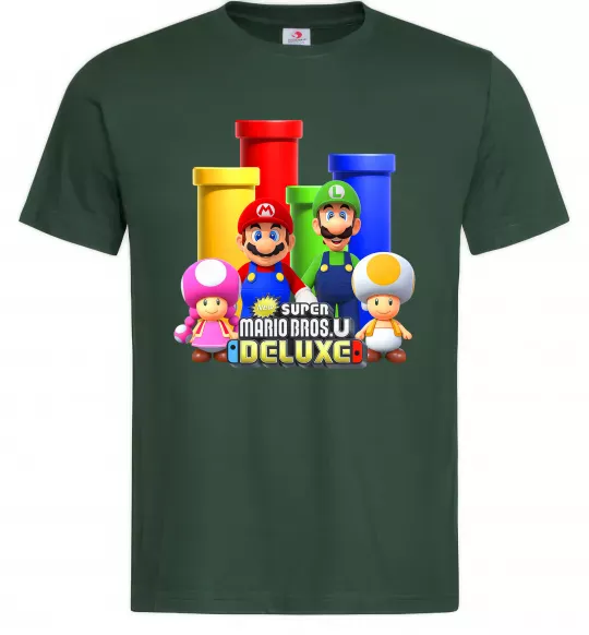 Мужская футболка Mario Bros Deluxe Темно-зеленый фото