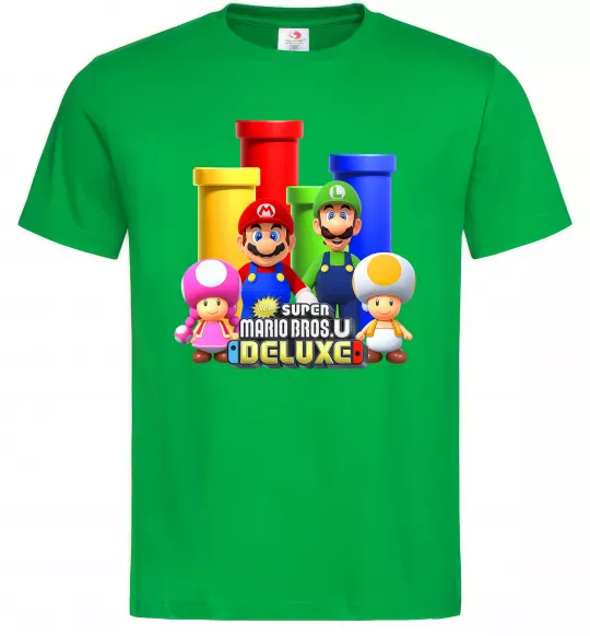 Мужская футболка Mario Bros Deluxe Зеленый фото