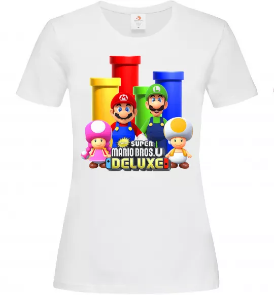 Женская футболка Mario Bros Deluxe Белый фото