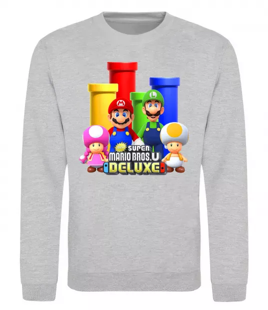 Світшот Mario Bros Deluxe Сірий меланж фото