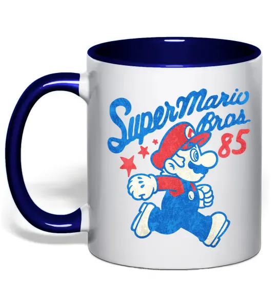 Чашка з кольоровою ручкою Super Mario Bros 85 Глибокий темно-синій фото