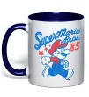 Чашка з кольоровою ручкою Super Mario Bros 85 Глибокий темно-синій фото