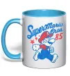 Чашка з кольоровою ручкою Super Mario Bros 85 Блакитний фото