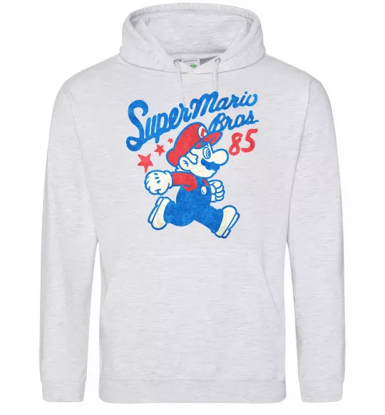 Чоловіча толстовка (худі) Super Mario Bros 85 Сірий меланж фото