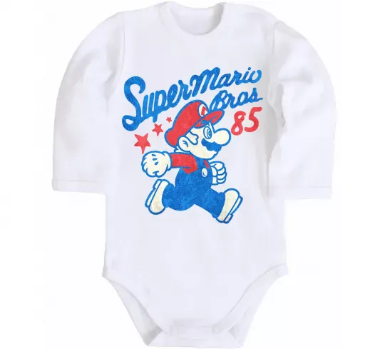 Дитячий бодік Super Mario Bros 85 Білий фото