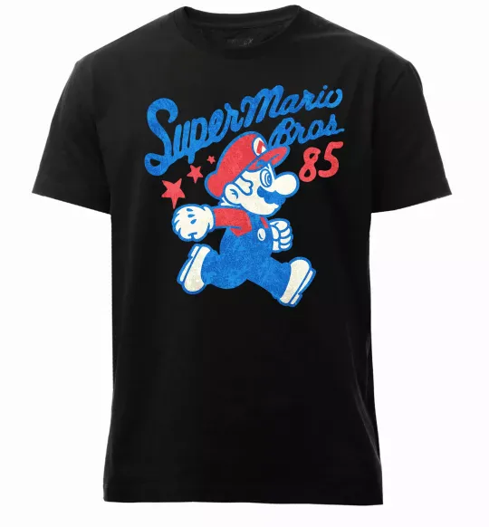 Мужская премиум футболка Super Mario Bros 85 Черный фото