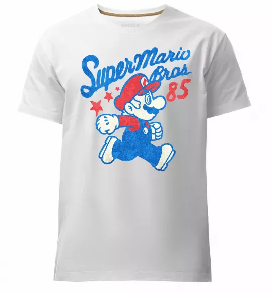 Мужская премиум футболка Super Mario Bros 85 Белый фото