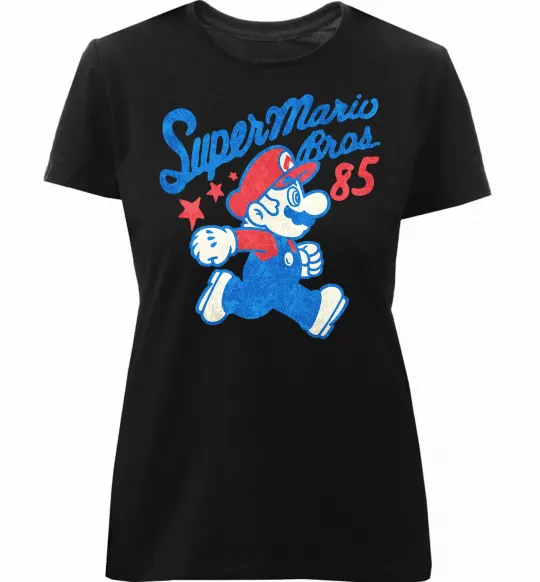 Жіноча преміум футболка Super Mario Bros 85 Чорний фото