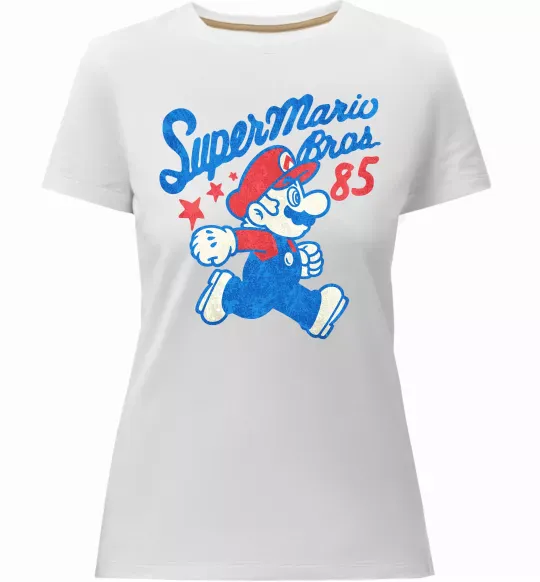 Жіноча преміум футболка Super Mario Bros 85 Білий фото