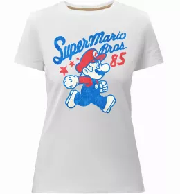 Женская премиум футболка Super Mario retro Белый фото
