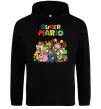 Мужская толстовка (худи) Super Mario всі персонажі Черный фото