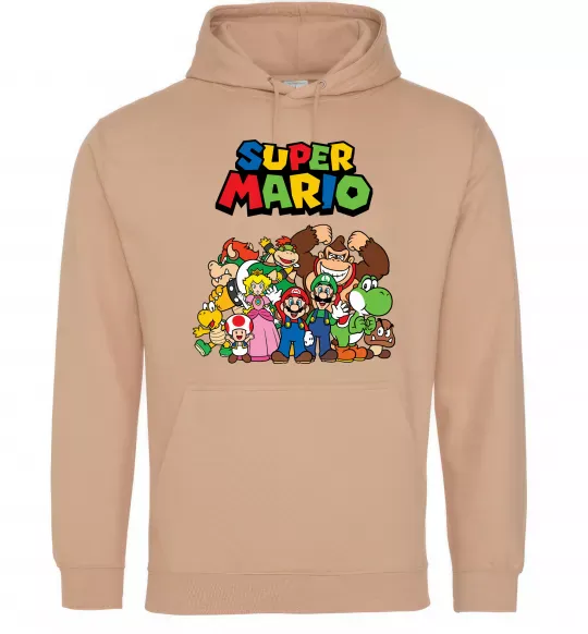 Жіноча толстовка (худі) Super Mario всі персонажі Пісочний фото