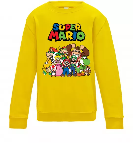 Детский Свитшот Super Mario всі персонажі Солнечно желтый фото