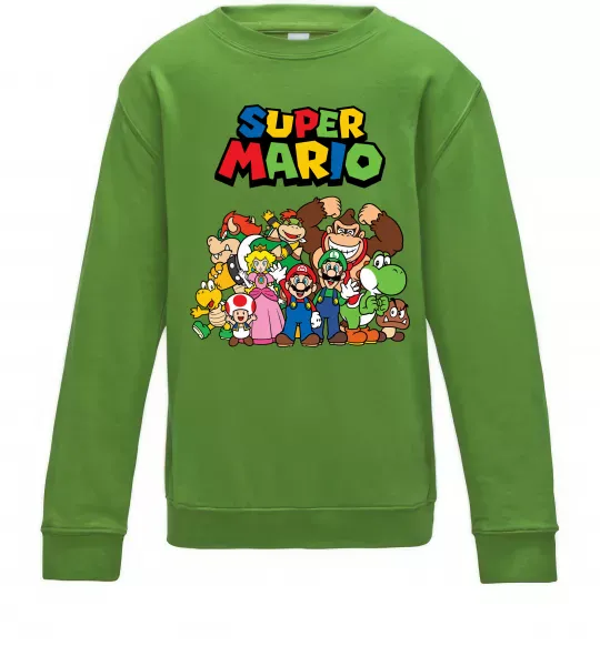 Детский Свитшот Super Mario всі персонажі Лаймовый фото