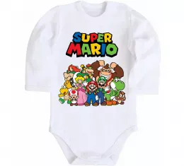 Дитячий бодік Mario Bros Deluxe Білий фото