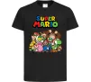 Дитяча футболка Super Mario всі персонажі Чорний фото
