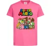 Дитяча футболка Super Mario всі персонажі Яскраво-рожевий фото