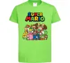 Дитяча футболка Super Mario всі персонажі Лаймовий фото
