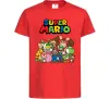 Дитяча футболка Super Mario всі персонажі Червоний фото