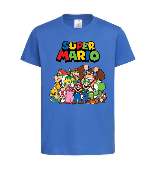 Детская футболка Super Mario всі персонажі Ярко-синий фото