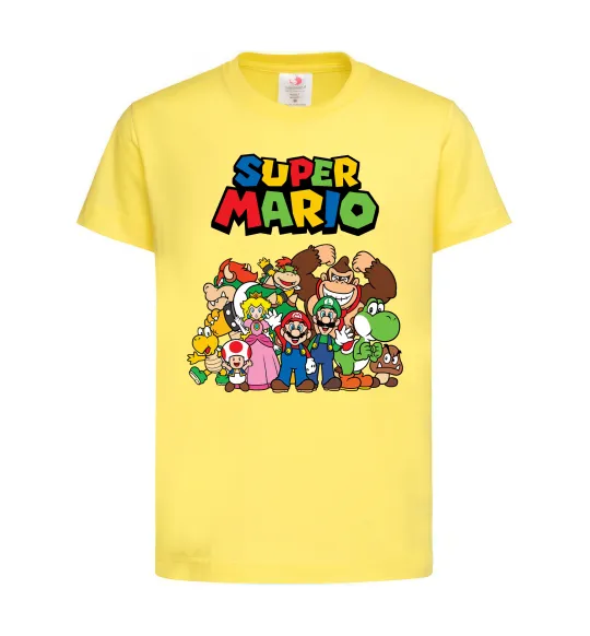 Детская футболка Super Mario всі персонажі Лимонный фото