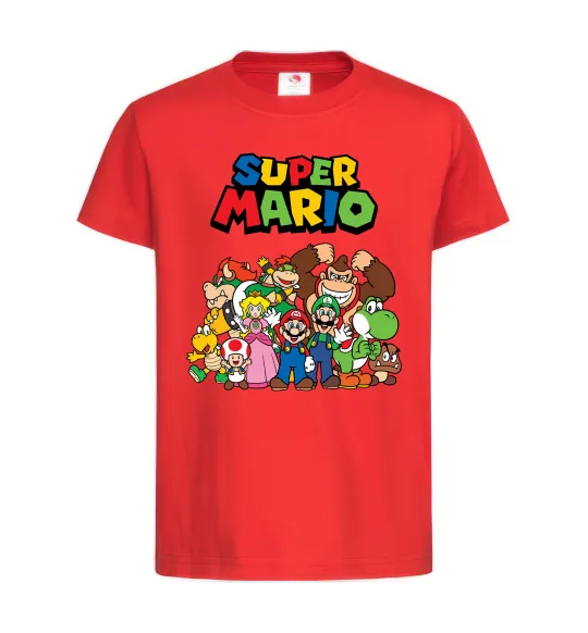Детская футболка Super Mario всі персонажі Красный фото