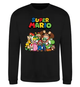 Світшот Super Mario всі персонажі Чорний фото