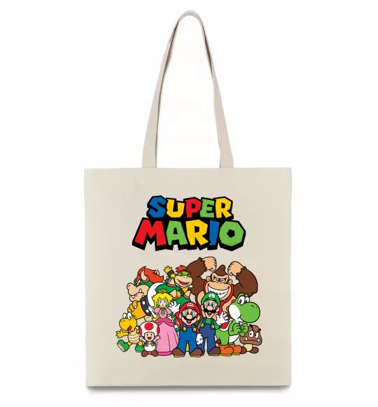 Эко-сумка Super Mario всі персонажі Бежевый фото