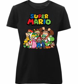 Жіноча преміум футболка Super Mario всі персонажі