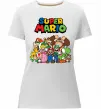Женская премиум футболка Super Mario всі персонажі Белый фото
