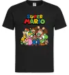 Чоловіча футболка Super Mario всі персонажі Чорний фото