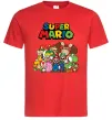 Чоловіча футболка Super Mario всі персонажі Червоний фото
