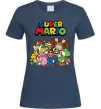 Женская футболка Super Mario всі персонажі Темно-синий фото