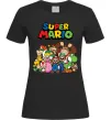 Женская футболка Super Mario всі персонажі Черный фото