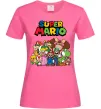 Женская футболка Super Mario всі персонажі Ярко-розовый фото