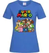 Женская футболка Super Mario всі персонажі Ярко-синий фото