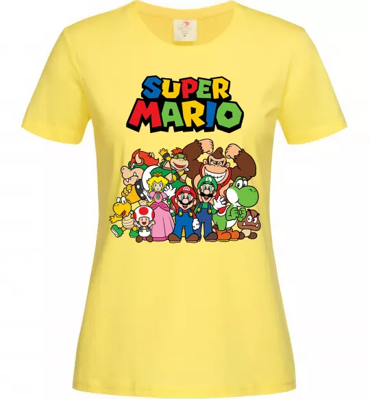Женская футболка Super Mario всі персонажі Лимонный фото