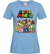 Женская футболка Super Mario всі персонажі Голубой фото