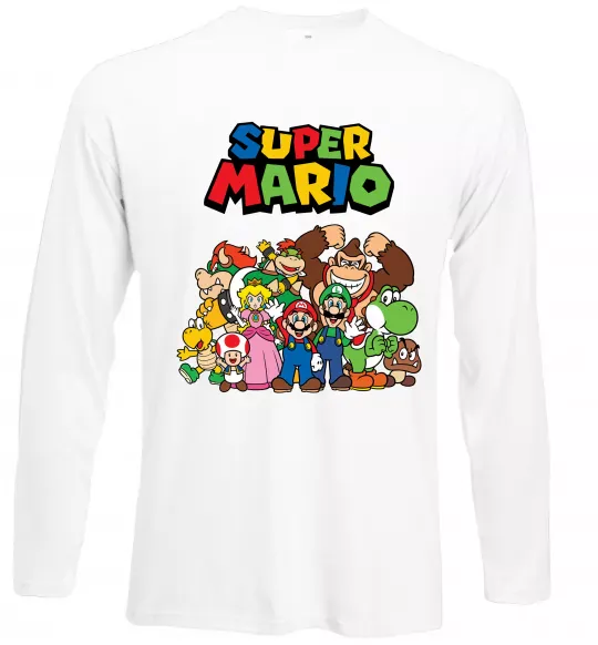 Лонгслив Super Mario всі персонажі Белый фото