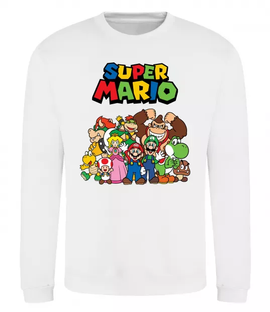 Світшот Super Mario всі персонажі Білий фото