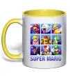 Чашка з кольоровою ручкою Super Mario Characters Сонячно жовтий фото