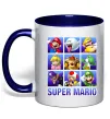 Чашка з кольоровою ручкою Super Mario Characters Глибокий темно-синій фото